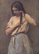 Jean Baptiste Camille  Corot Jeune fille a sa toilette (mk11) France oil painting artist